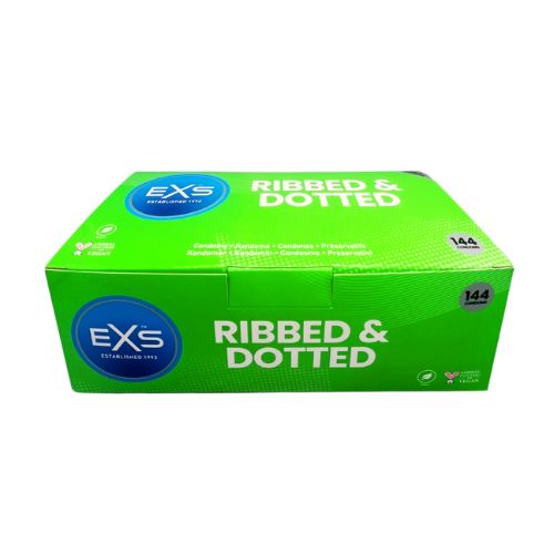 EXS Ribbed & Dotted Condoms 144 Pack from Online Poppers.